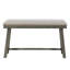 Mobilier industriel à 3 comptoirs: table grise et 2 bancs rembourrés en mousse pour la cuisine