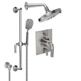 Descanso Styletherm 2.5-GPM 0.5" Thermostatic Showerhead and Handshower on Slide Bar Shower System