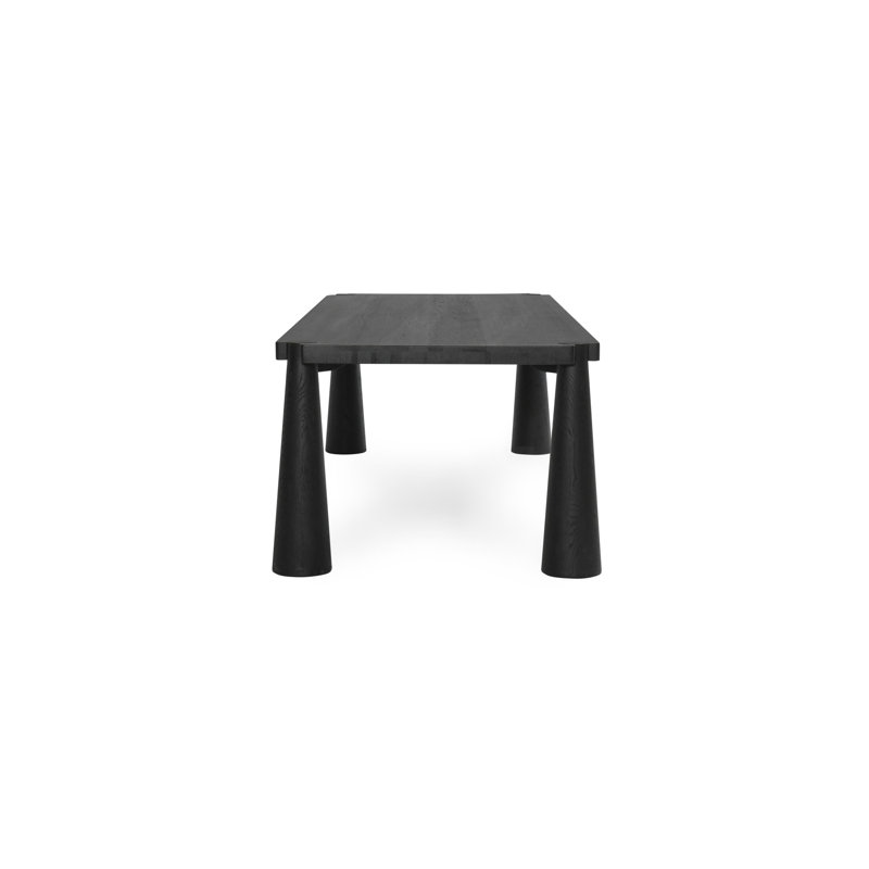 Atrop 102" Oak Wood Dining Table, Black
