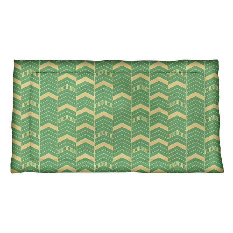 Rhonda Cheval Polyester Chevron Sham Set, King, Polyester, Green/Yellow