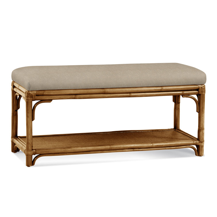 Summer Retreat Wicker Shelf Storage Bench