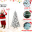 Arbre de Noël enneigé 6 pi, 300 lumières blanc chaud UL, fil mémoire, 779 pointes, support en métal pour une ambiance d'hiver enneigé-1248443808