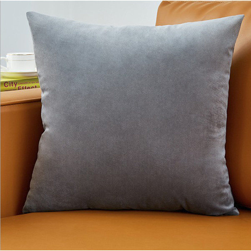 Solid Colour Reversible Pillow Cover, 18" x 18", Grey