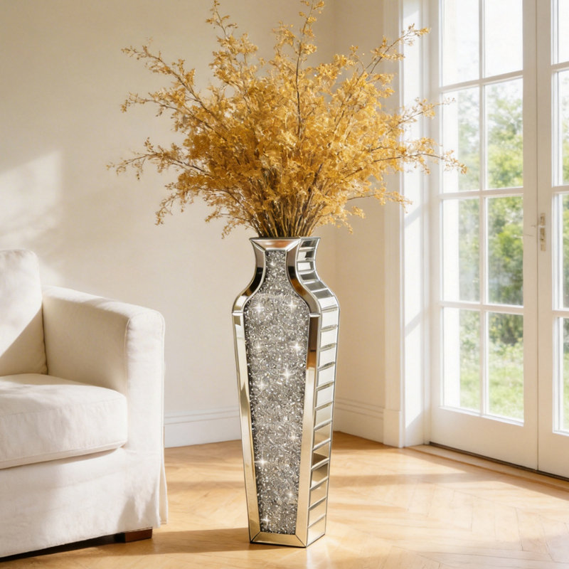 Crystal Glass Floor Vase