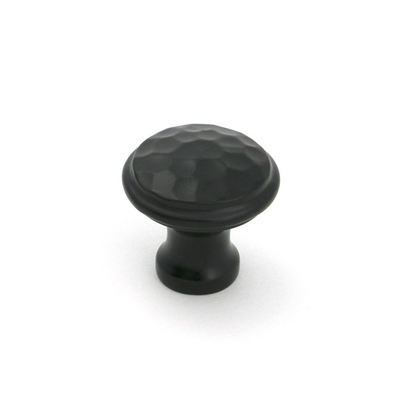 Hammered Round Knob, Aged Bronze, 0.79" Knob Diameter