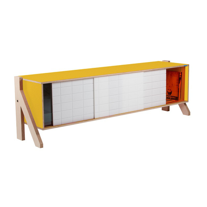 Mcwethy 165cm Sideboard, Canary Yellow/White