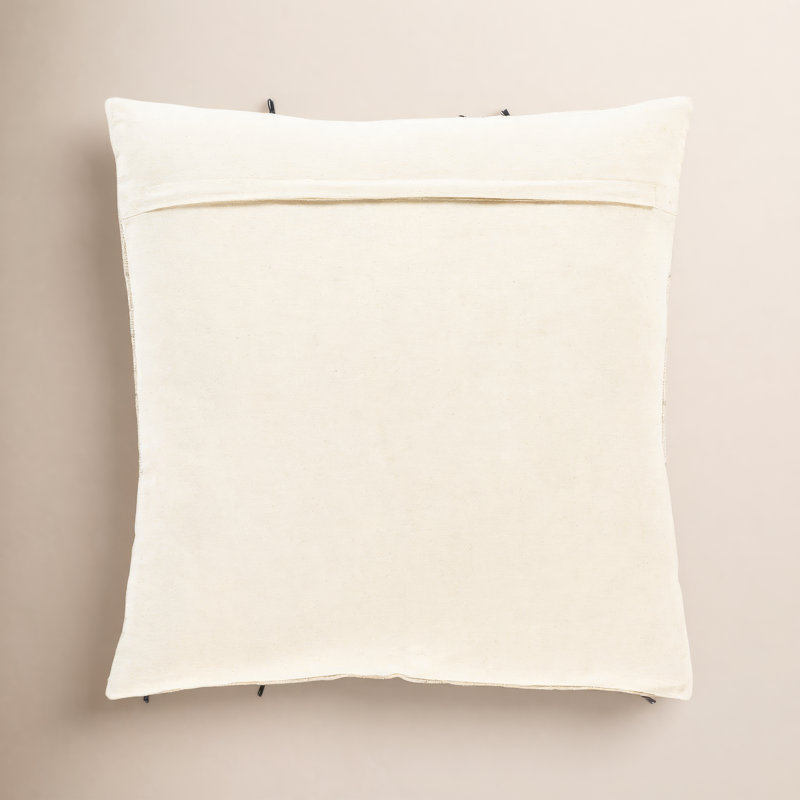 Santina Tassels Cotton Reversible Throw Pillow, 22" x 22", Polyester/Polyfill