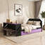 Lit de jour double avec couchette simple, bureau et port USB-351269800