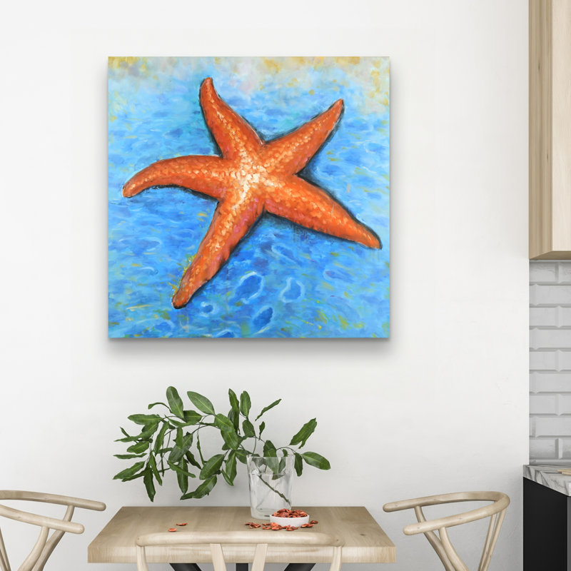 Vivid starfish - 32"x32" art on canvas