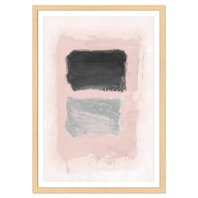Vedaline "Pink, Black and Silver Shimmer I" Print