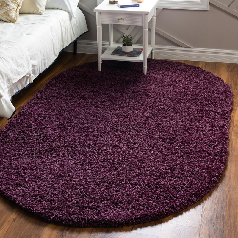 Tapis mauve aubergine Capwell, Ovale 5 pi 3 po x 8 pi