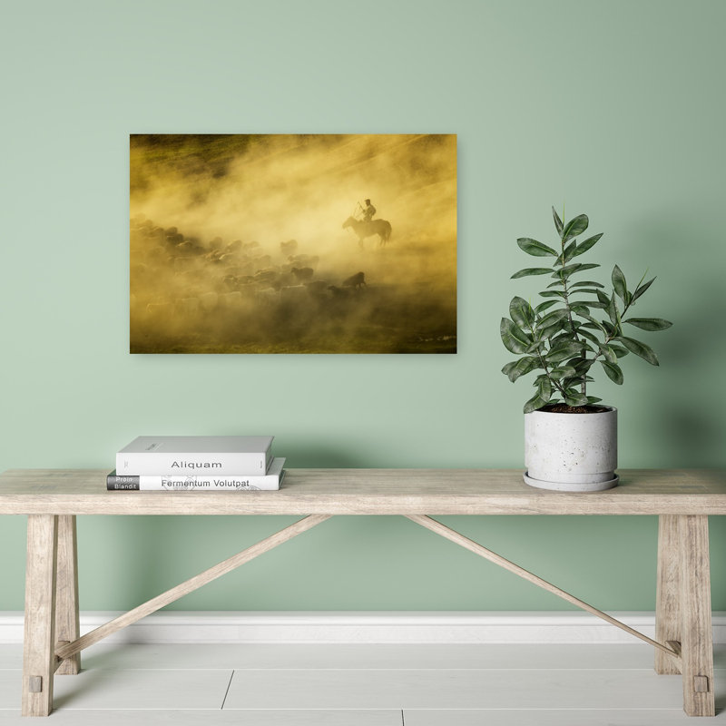 «Golden Hour Shepherd Traditional Horse», reproduction d'art murale, H 16 po x l 24 po