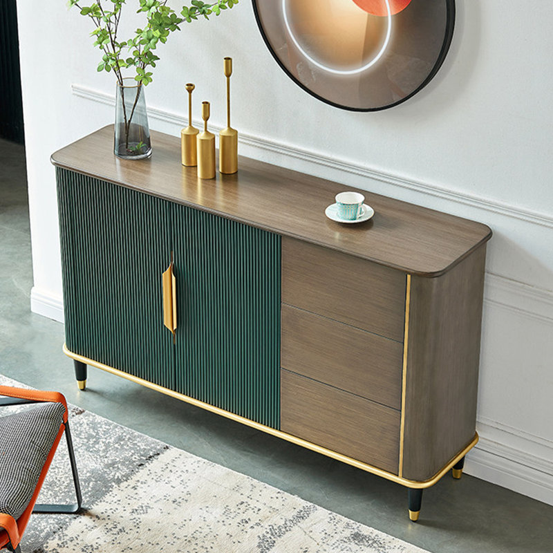 Armoire d'appoint multifonctionnelle de style rétro, H 35,4 po x l 47,2 po x P 15,7 po, Vert