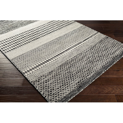 Devin Southwestern Flatweave Wool Black/Beige Area Rug
