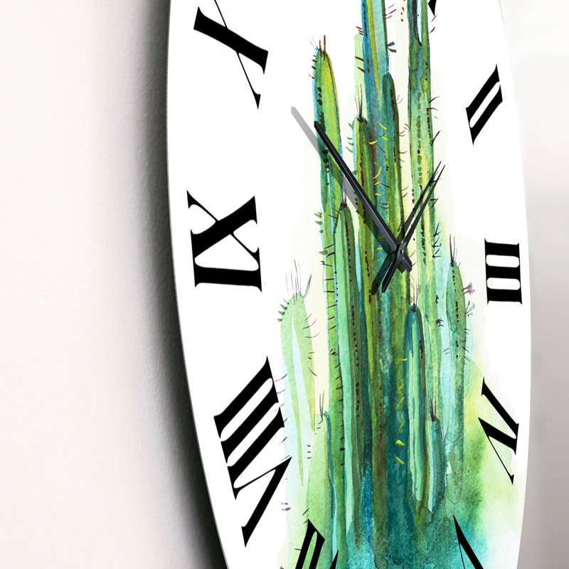 Horloge murale traditionnelle Green High Spiky Cactus, Petit