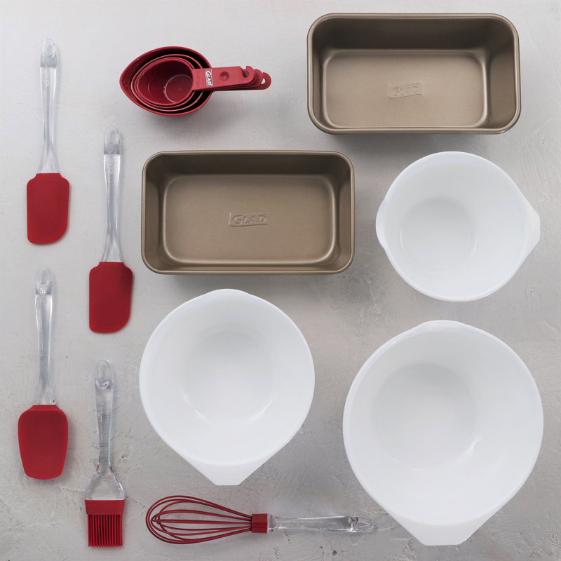 Glad 14 Piece Non-Stick Sweet Bread Kit in Red and White