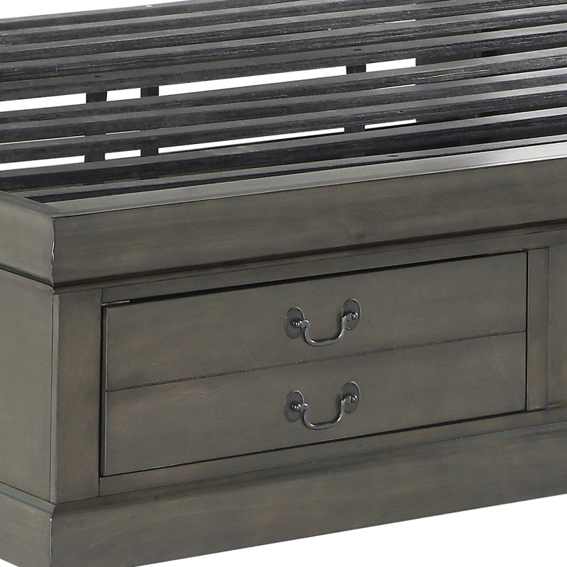 Clary Dark Grey Platform Bed