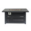 Foyer rectangulaire en fer 30 000 BTU avec zone de réservoir couverte - l 45,00 po x P 42,00 po H 23,75 po, noir, conception d'assemblage facile et couvercle inclus