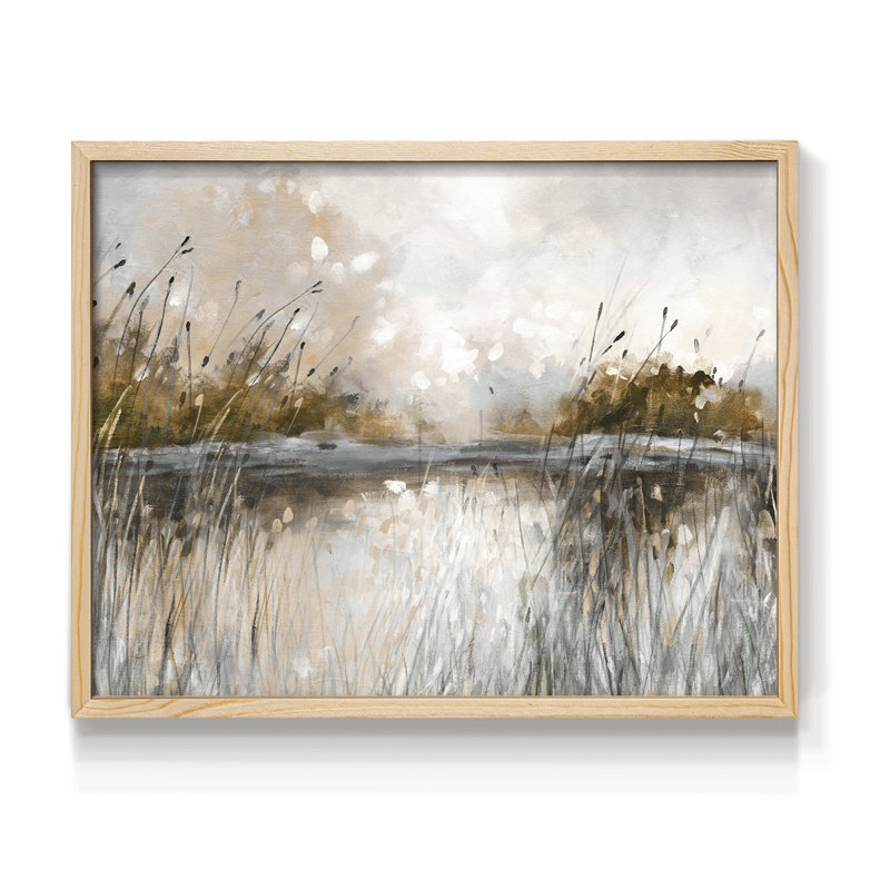 Vue sur le lac Honeybloom - impression encadrée - réaménageable, 8" H x 10" W, Natural