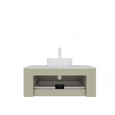 Meuble-lavabo moderne avec matériaux de qualité supérieure et rangement spacieux