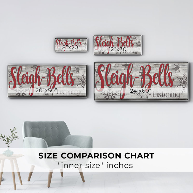 Sleigh Bells- Framed Canvas, 24" H x 60" W