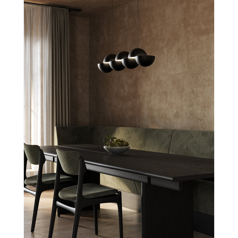 Void 41-in Black dimmable LED Linear Pendant, Matte Black