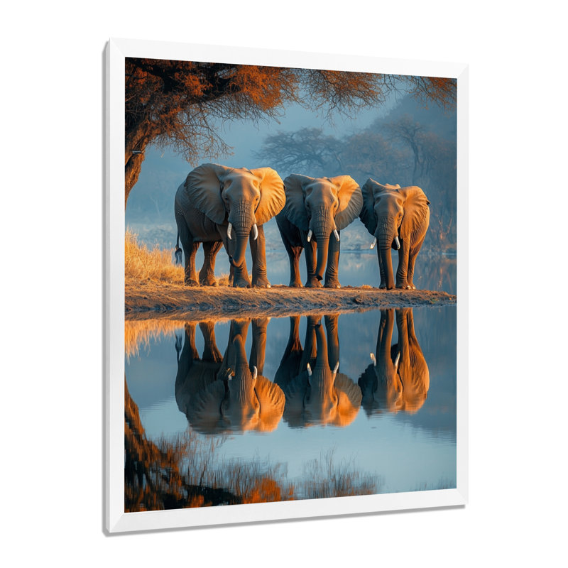 Hedon - animaux, art mural, H 32 po x l 16 po, Reproduction encadrée d'une seule photo, Blanc