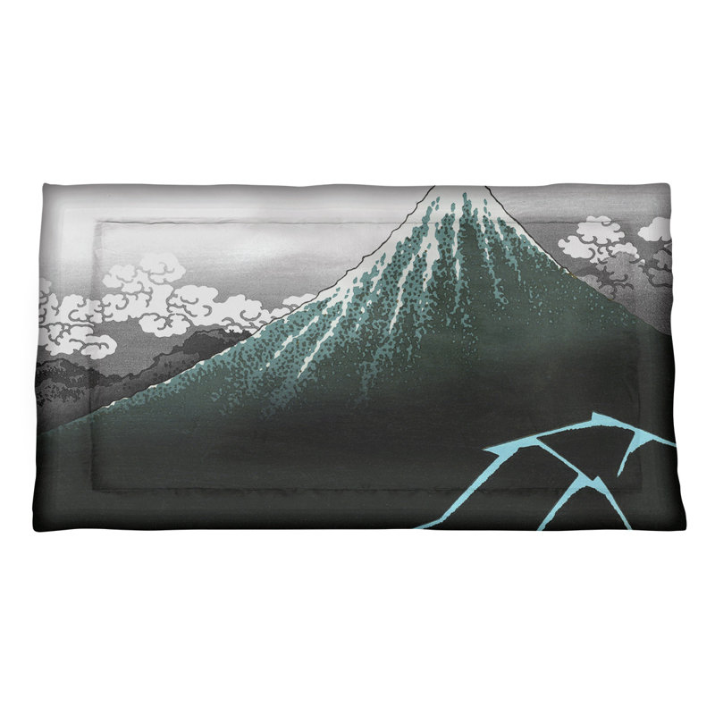 Taie décorative d’oreiller Lightning sous le sommet, Roi, Polyester, Gris/vert