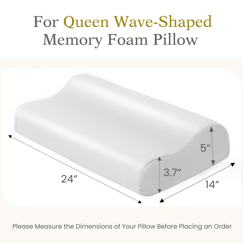 Contour Pillowcase- Rayon Derived from Bamboo Cooling Contour Cervical Neck Pillow Case Cover- Breathable Silky Soft Pillowcase for Hot Sleepers,24 x14 x5/3.7 Inches 1 Piece