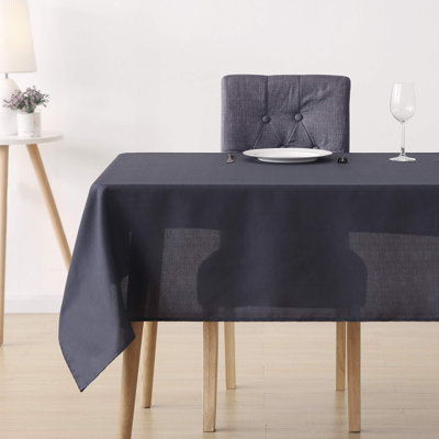 Solid Water Resistant Table Cloth Faux Linen Tablecloth