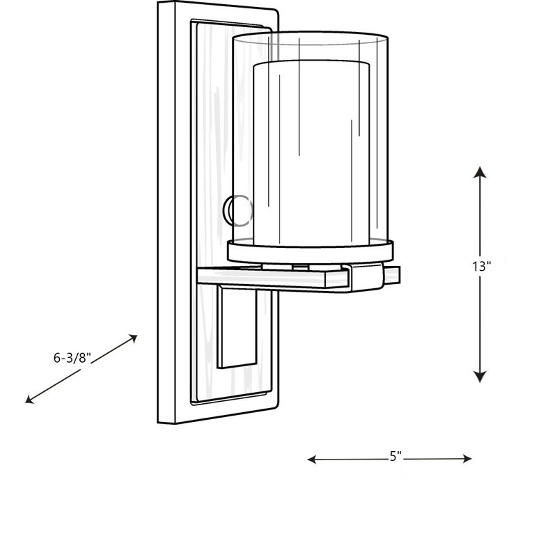 Waddells Armed Sconce, Brushed Nickel