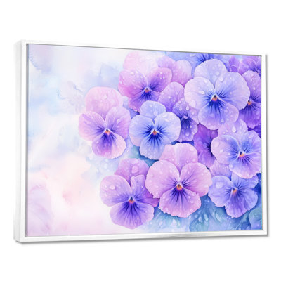 Morning Dew of Violets Flowers I - Violets, reproduction d'art murale
