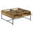 Semaj 4-drawer Square Glass Top Coffee Table Honey Brown