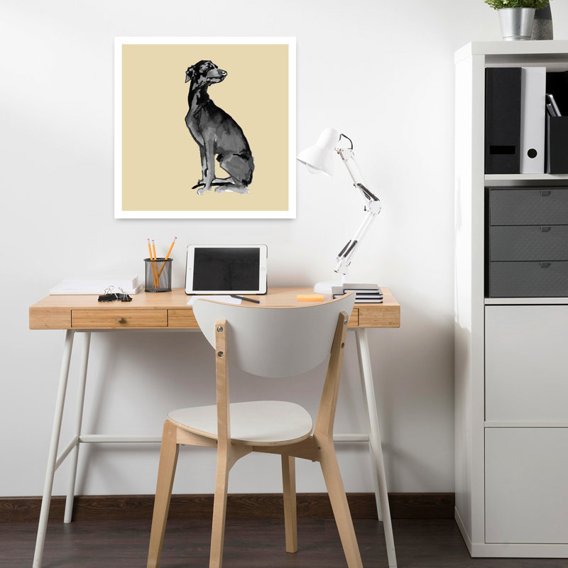 Art contemporain, chien très moderne, H 18 po x l 18 po
