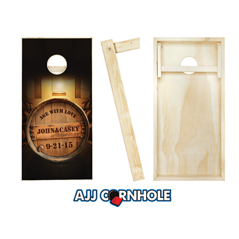 Ensemble de cornhole en bois massif avec sacs 2 'x 4' Age With Love, Rouge / royal