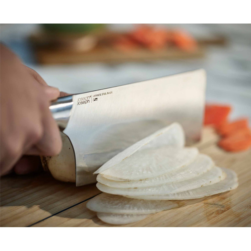 Elevate Fusion 5 Piece Knife and Scissor Set with Beechwood Block