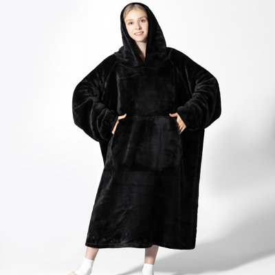 Oversized Wearable Adult Blanket With Sleeves And Hood