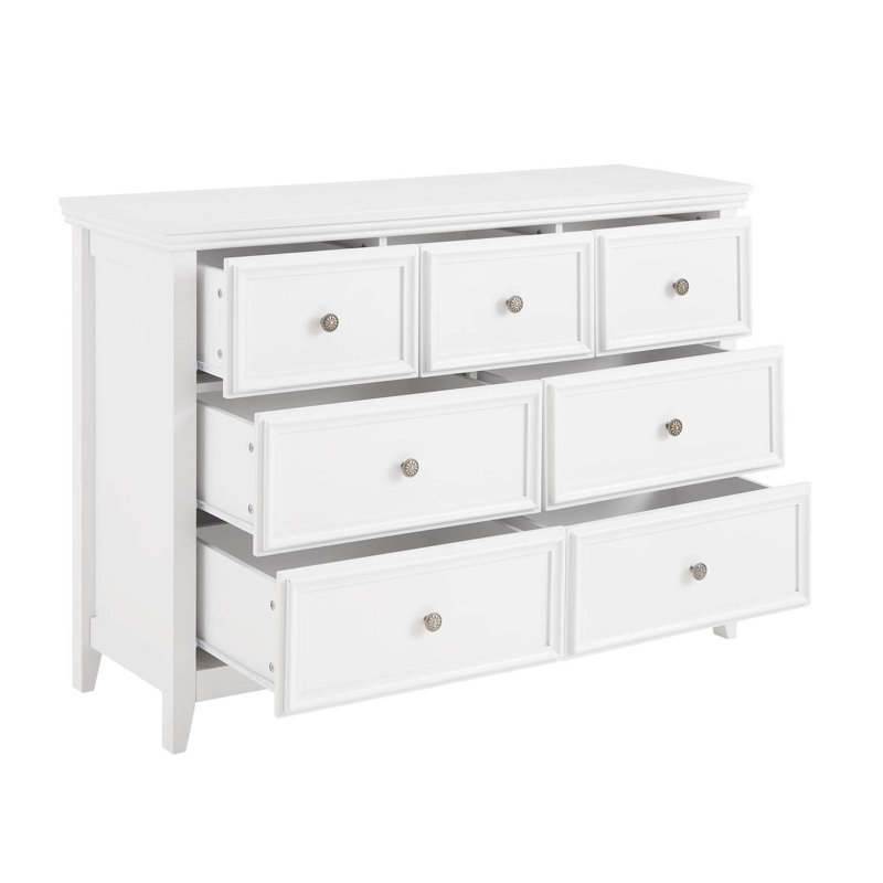 Delong Faux Wood 7-Drawer Dresser, White
