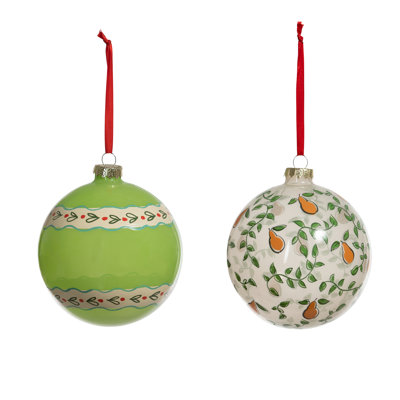 5.25'' Glass Plants & Flowers Ball Ornament
