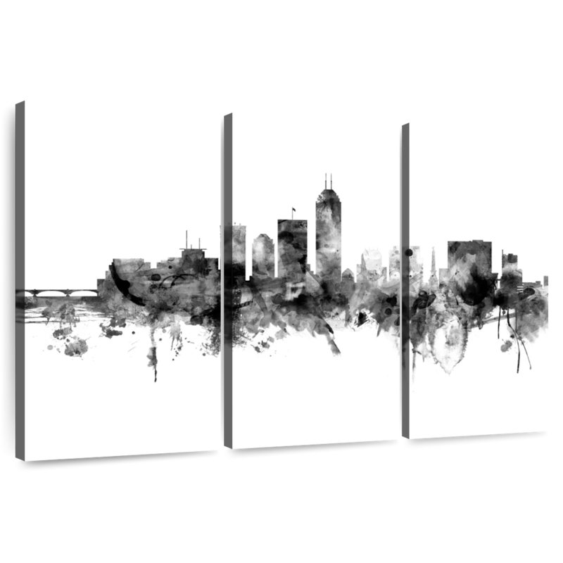 Indianapolis Indiana Skyline II, H 28 po x l 45 po