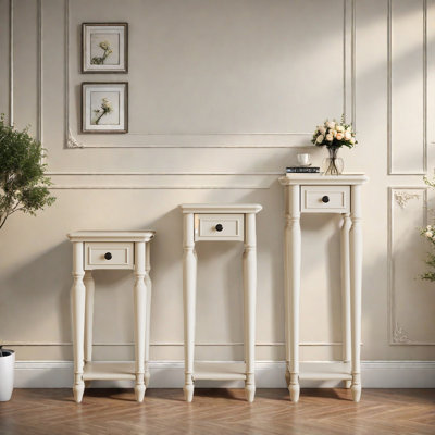 Classic Solid Wood Stand Open Shelves Rounded