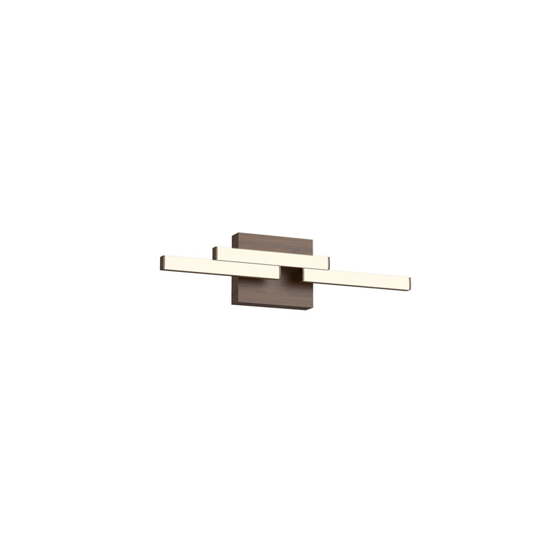 Barre d'éclairage de salle de bain 3 lumières DEL Anello, Noyer