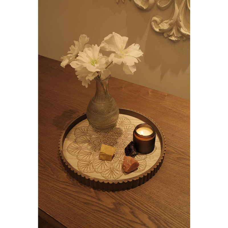 Ensemble de plateaux décoratifs en bois, plateaux rustiques Boho pour table basse, repose-pieds et décoration intérieure