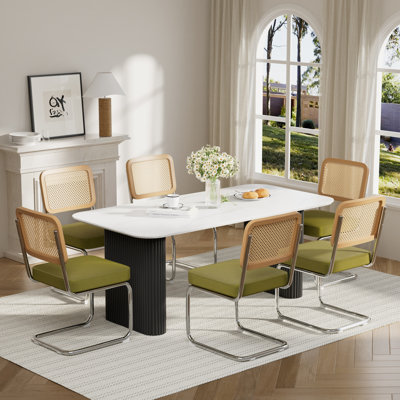 Elegant Marble MDF Dining Table Set