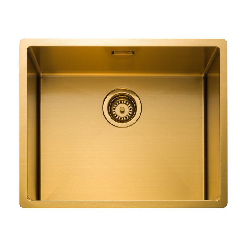 Single Bowl Undermount/Inset Kitchen Sink, Gold