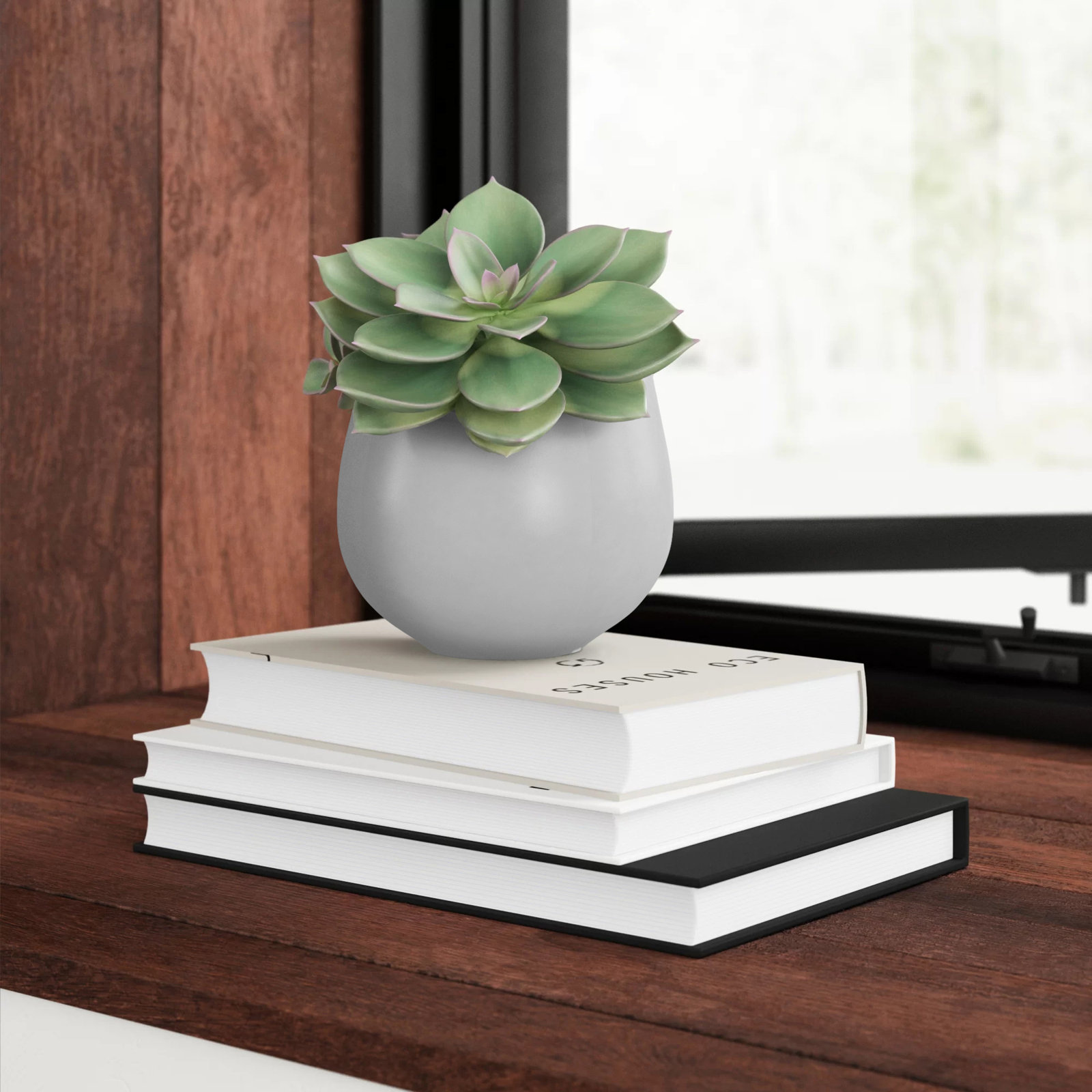 Hilaria 6" Ceramic Wall Planter, 6.5'' H x 5.5'' W x 5" D, Matte Light Gray