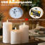 Ensemble de 3 bougies blanches rechargeables sans flamme USB avec télécommande, minuterie et lumière vacillante à intensité variable