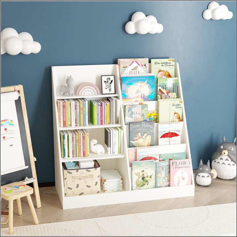 Multifunctional 4 Tier Bookshelf And Book Storage Organizer With Bookcase Display Stand