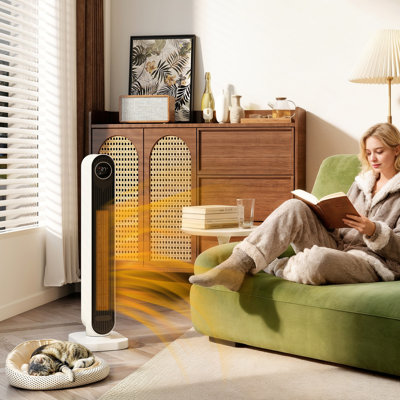 HOMCOM 6824 BTU Electric Tower Space Heater with Adjustable Thermostat