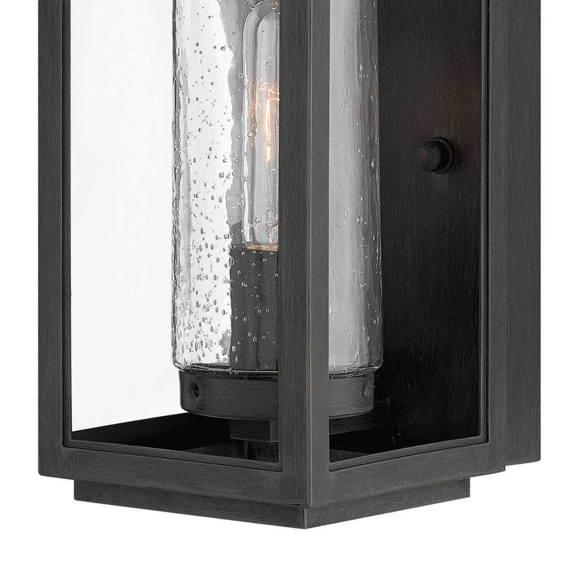 Atwater Outdoor Wall Lantern, 14" H x 6.5" W x 7" D, Black, Black